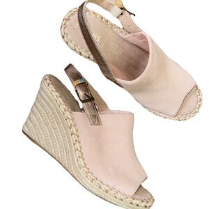 TOMS MONICA WEDGE ESPADRILLE JUTE ADJUSTABLE STRAP SANDAL SHOES WOMENS SIZE 8